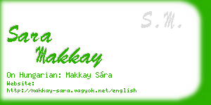sara makkay business card